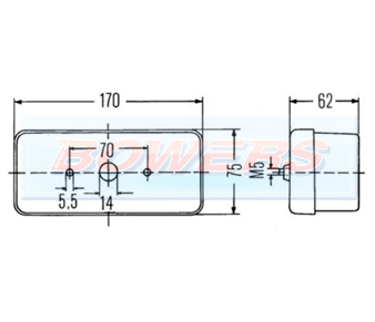 Hella 2BE002582031 Tractor Front Side / Indicator Light Schematic